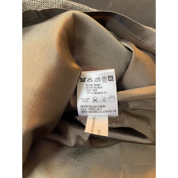 Escada Brown Silver Wool Blend Lined Cowl Neck Midi Length Dress Sz US …‎ - Picture 10 of 10